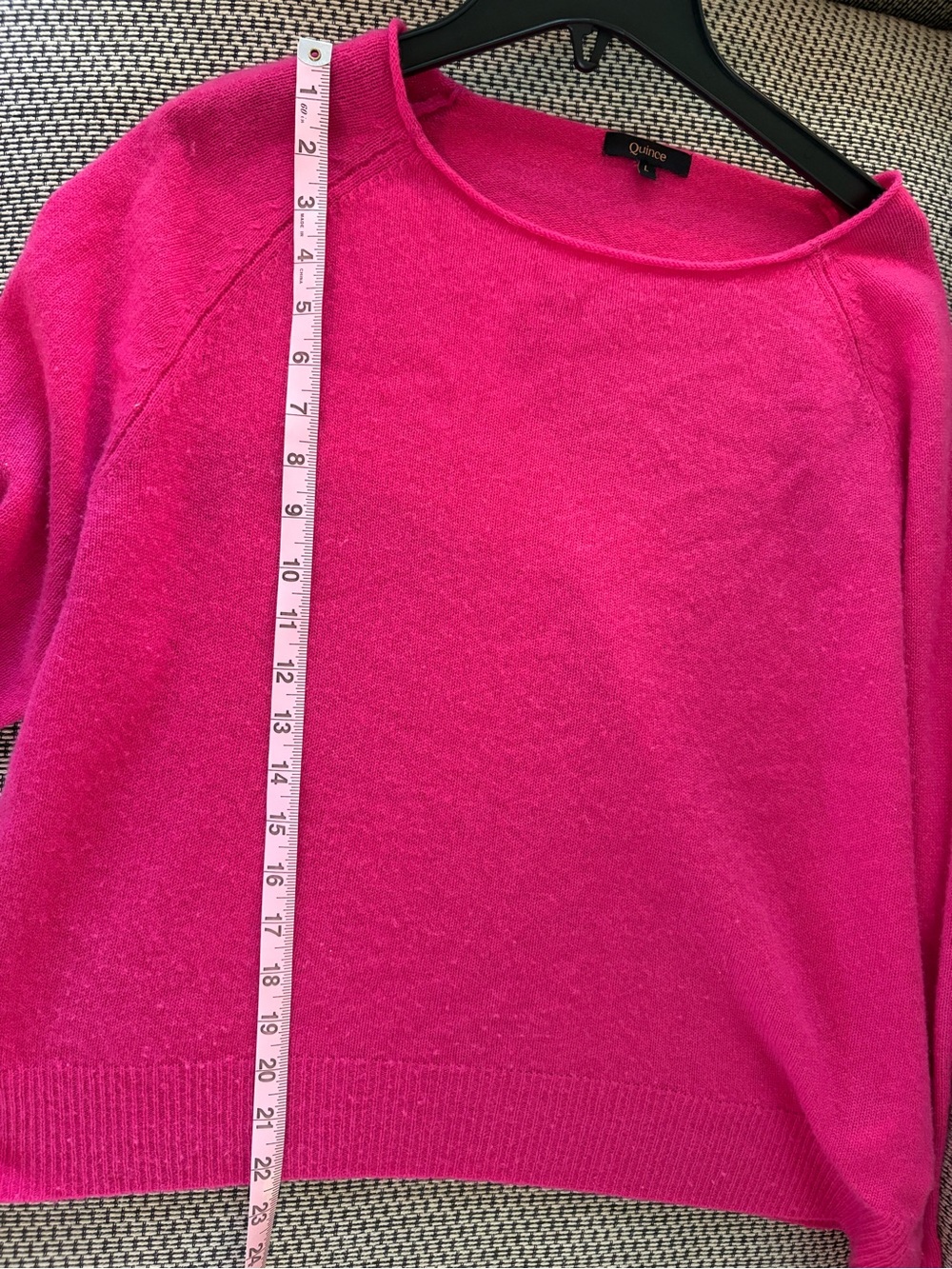Quince Women's Hot Pink Cashmere Crewneck Sweater, L - Picture 6 of 9